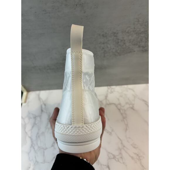 Dior B23 High Top Sneakers White Oblique Monogram Size 44 EU / 10.5 US Men’s - Picture 4 of 10